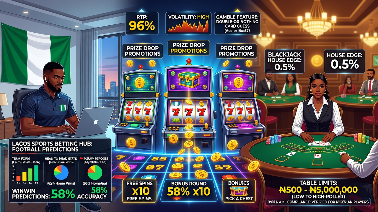 Online Casino and Sports Betting Explained: Predictions, RTP, Slot Features, Blackjack House Edge, Table Limits, Live Dealers, Promotions, BVN and AML Requirements in Nigeria
